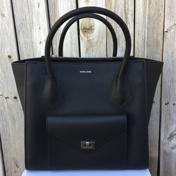 NWT Anine Bing Madison Handbag Leather Black - Picture 2 of 16
